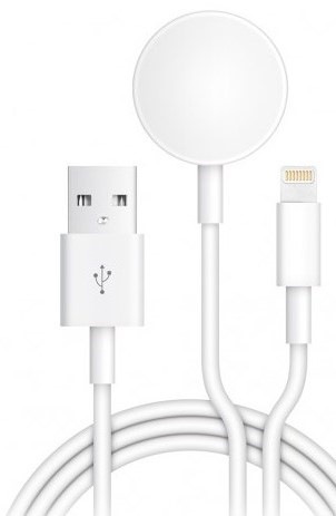 Kabel Aligator pro iPhone/iPad a Apple Watch 2v1, 1m - bílý