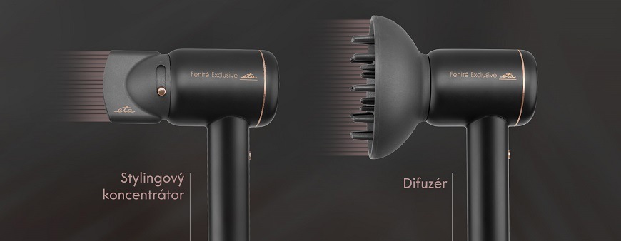 Fén ETA Fenité Exclusive 9320 90020 šedý Fén ETA Fenité Exclusive 9320 90010, příslušenství