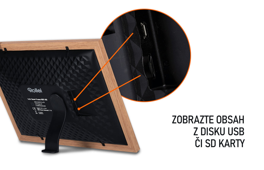 Elektronický fotorámeček Rollei Smart Frame WiFi 105 hnědý Elektronický fotorámeček Rollei Smart Frame WiFi 105 hnědý
