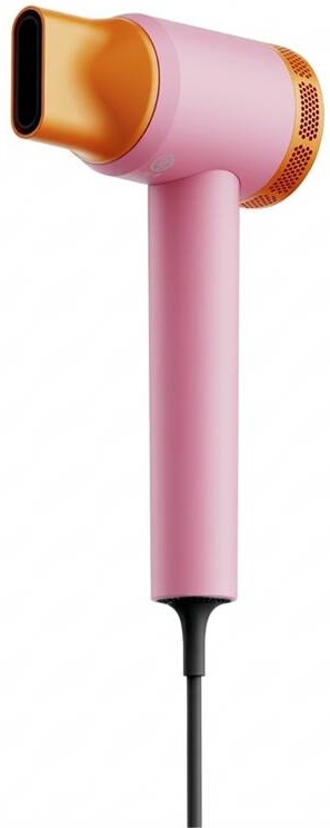 Růžový fén Powerton SMART IONAI s oranžovým nástavcem a úzkým elegantním madlem