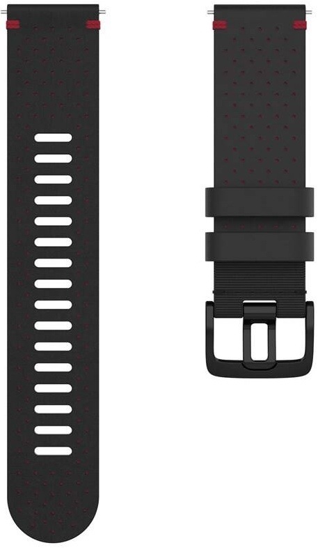 Řemínek Polar 22mm perforovaná kůže, vel. M/L černá