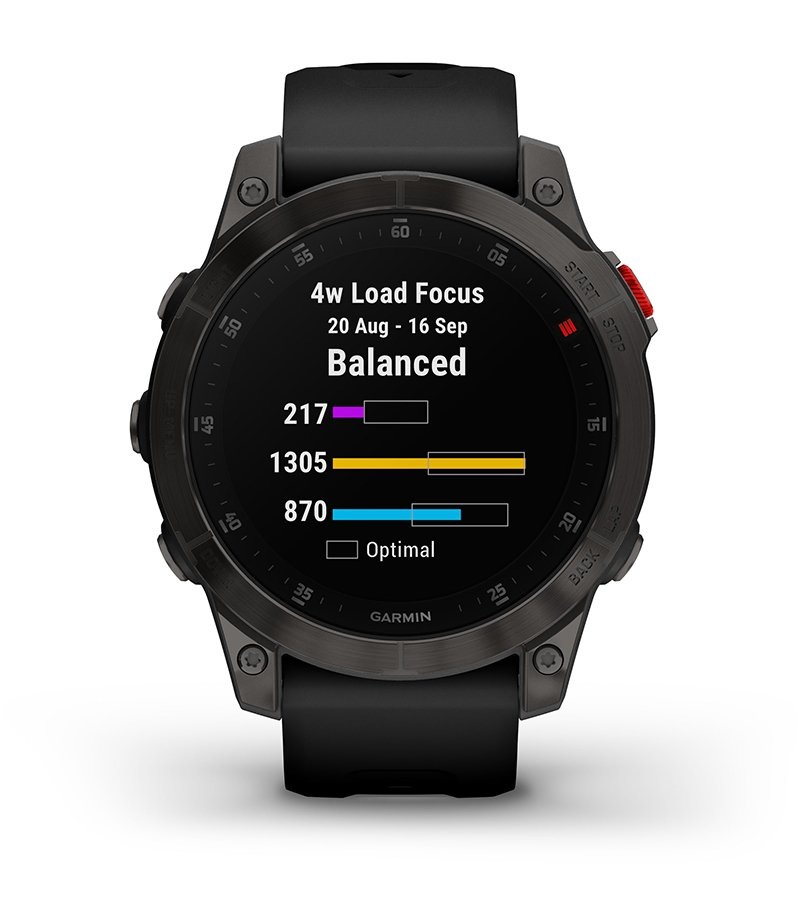 Chytré hodinky Garmin epix (Gen 2) Sapphire - Titan Black/Black Silicone Band