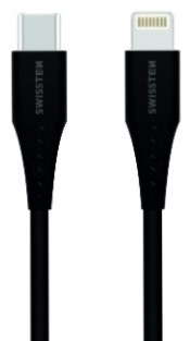 Kabel Swissten USB-C/Lightning, 1m černý