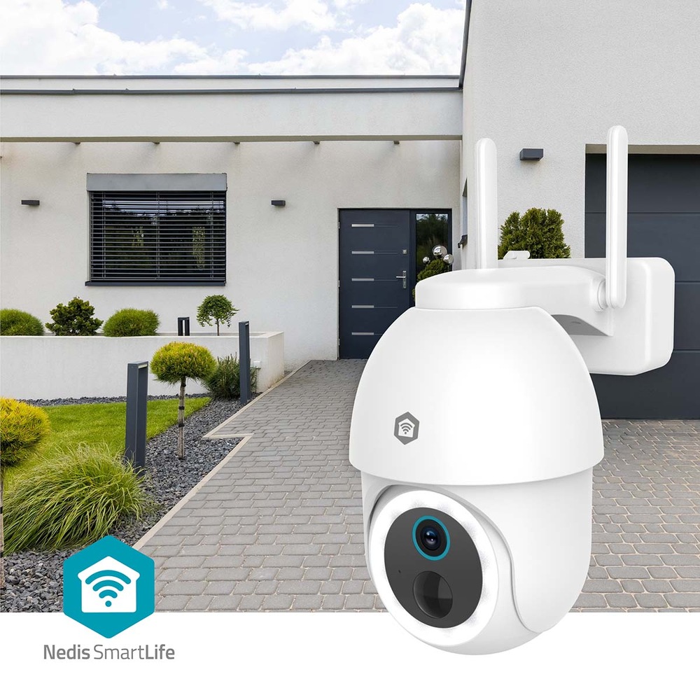 IP kamera Nedis SmartLife WIFICBO51WT, s refletorem bílá Kamera je vybavena mikrofonem a reproduktorem s funkcí potlačení šumu