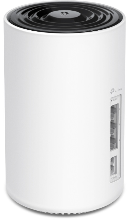 Zadní strana TP-Link Deco PX10 se třemi gigabitovými WAN/LAN porty a napájecím konektorem