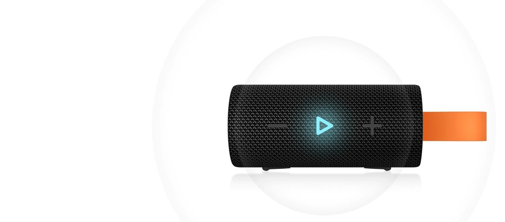 Přenosný reproduktor Xiaomi Sound Pocket růžový Detail tlačítka příchozích hovorů reproduktoru Xiaomi Sound Pocket
