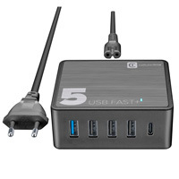 Nabíječka do sítě CellularLine Multipower 5 Fast+ , 4xUSB, 1xUSB-C, 60W černá CellularLine Multipower 5 Fast+