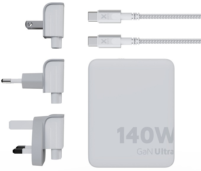 Cestovní adaptér Xtorm GaN Ultra Travel 140 W + USB-C kabel bílý Cestovní adaptér Xtorm GaN Ultra Travel 140 W + USB-C kabel bílý