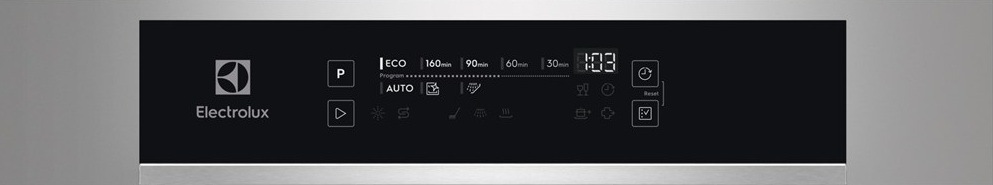 Myčka nádobí Electrolux Série 700 ESG88600SX nerez Ovládací panel myčky Electrolux ESG88600SX série 700 GlassCare