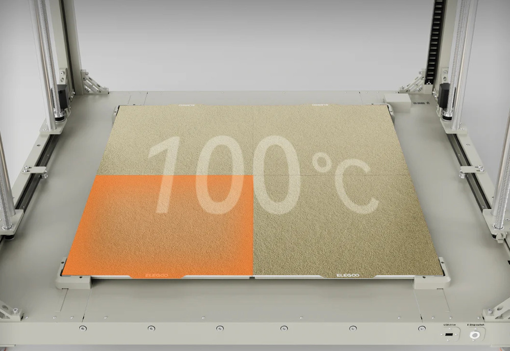 Elegoo OrangeStorm Giga má segmentovou vyhřívanou podložku