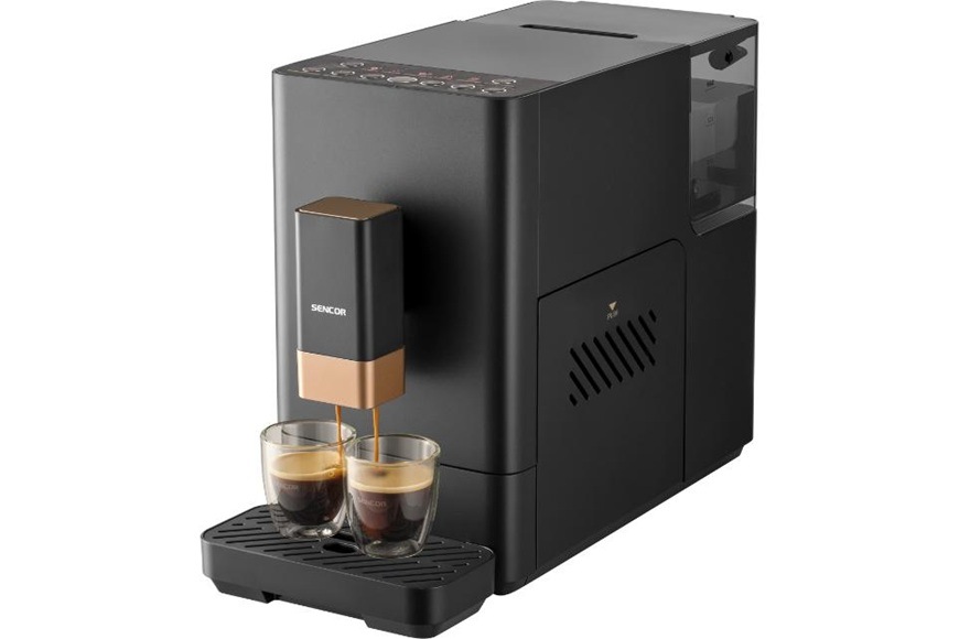 Program Double Espresso u automatického kávovaru Sencor SES 6100BK připraví dvě espressa najednou díky dvěma po sobě jdoucím cyklům mletí a extrakce pro plnou chuť každého šálku.