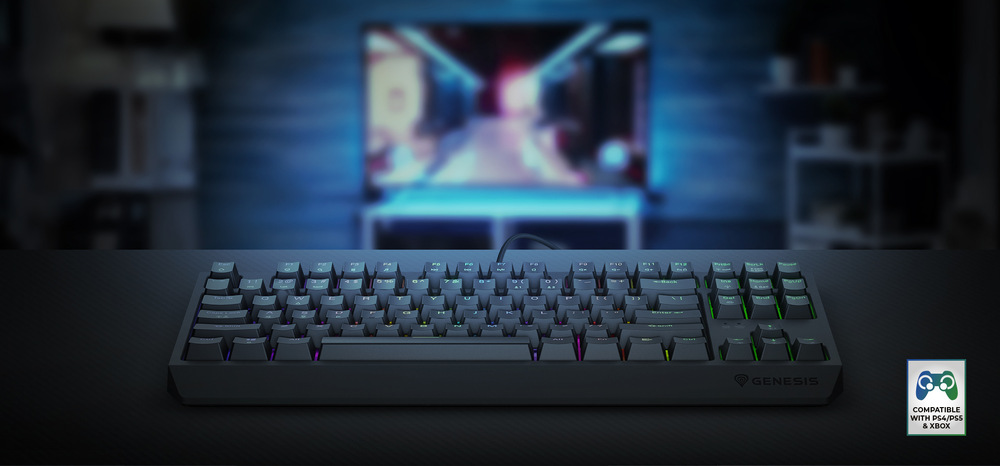 Klávesnice Genesis THOR 230 Lite, US layout černá Genesis THOR 230 TKL Lite RGB Outemu Red US (NKG-2076)