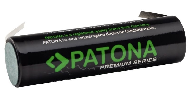 Baterie nabíjecí PATONA 18650 PREMIUM, 3000mAh, Li-lon, 3,7V, s páskovými vývody pro pájení černá