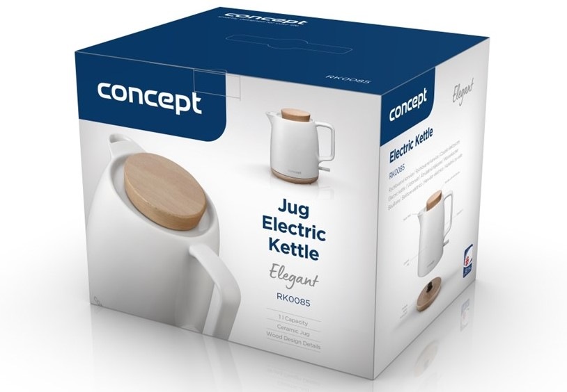Rychlovarná konvice Concept RK0085 Elegant, 1 l bílá Rychlovarná konvice Concept RK0085, 1 l