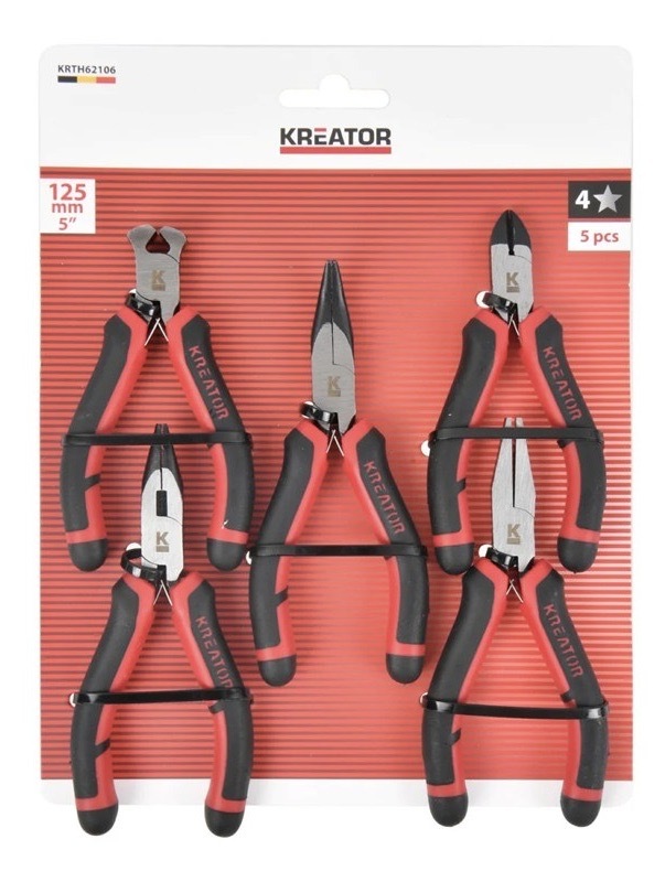 Sada kleští Kreator z CR-V oceli, rozměry 100 až 125 mm