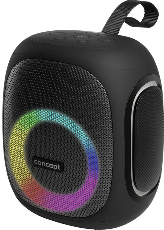 Přenosný reproduktor Concept SoundJoy BR5035, černý, s barevným LED osvětlením a poutkem