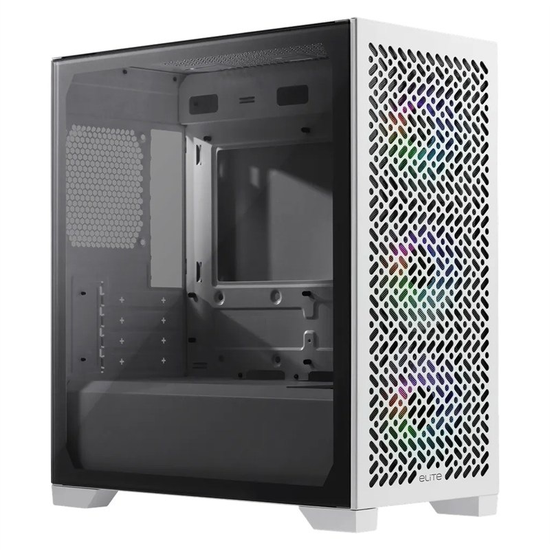 Skříň Cooler Master Elite 302 ARGB v bílé barvě.