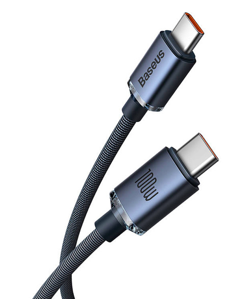 Kabel Baseus Crystal Shine Series USB-C/USB-C 100W 2m černý Kabel Baseus Crystal Shine Series USB-C/USB-C 100W 2m černý
