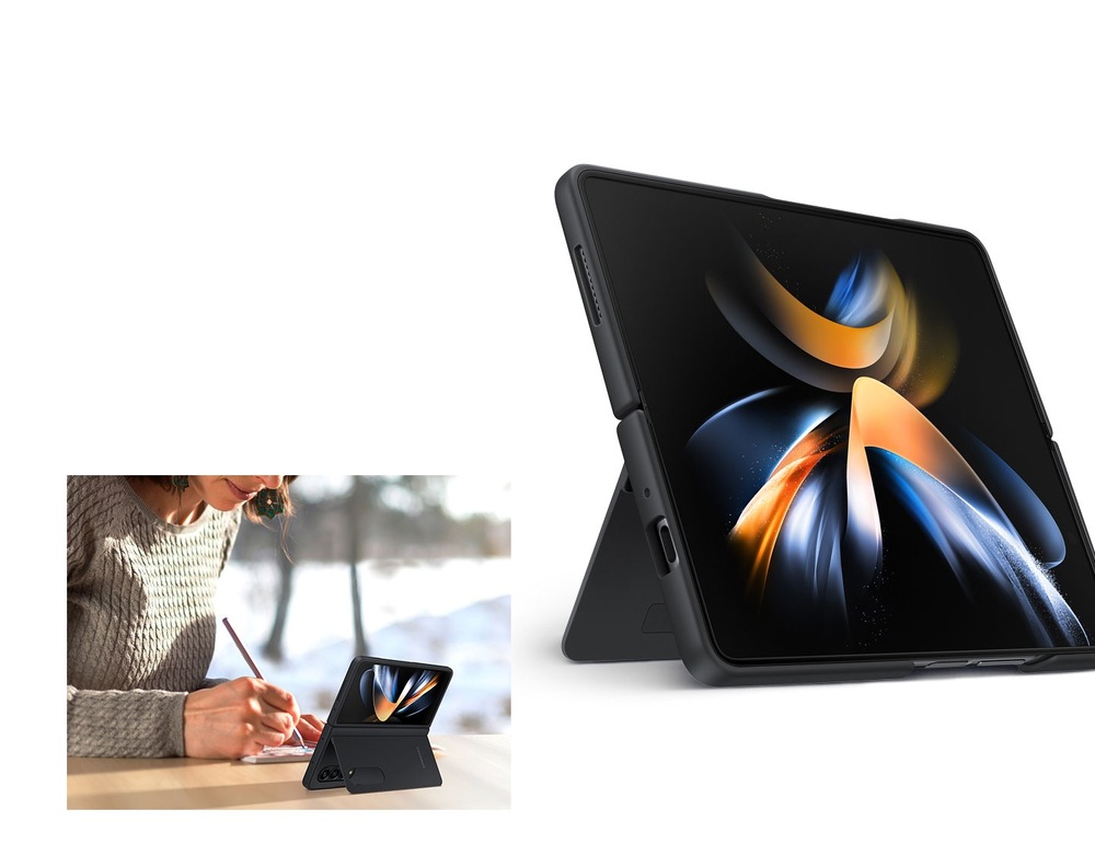 Kryt na mobil Samsung Galaxy Z Fold4 Slim Standing Cover béžový