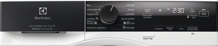 Set výrobků Electrolux EW7F4492QC + EW8D495MCC bílý Ovládací panel sušičky Electrolux EW8D495MCC