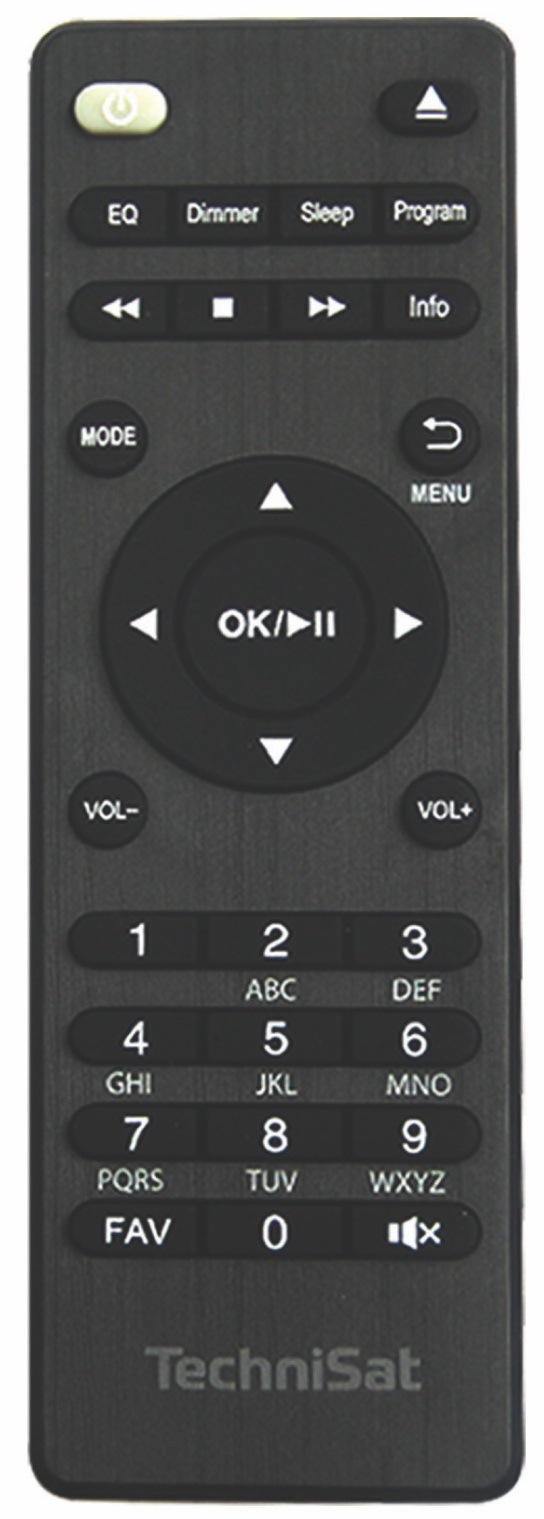 Mikrosystém TechniSat CLASSIC 800 CD IR, DAB+ a jeho dálkové ovládání