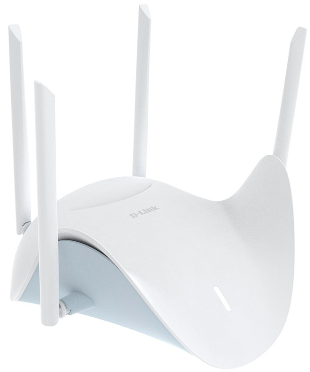 Router D-Link R95/E BE9500 Wi-Fi 7 bílý Horní část routeru D-Link R95/E BE9500 s elegantním bílým provedením a LED indikací