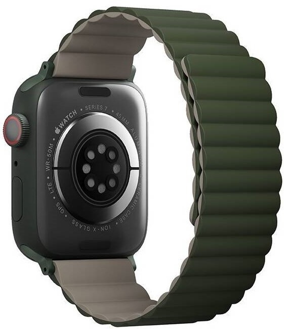 Řemínek Uniq Revix Reversible na Apple Watch 42/44/45/49mm zelený/béžový