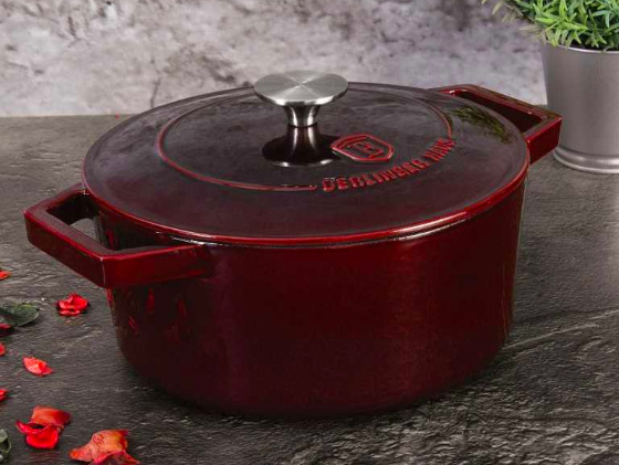 Pekáč Berlinger Haus Burgundy Line BH-6497, 24 cm, poklice, litina červený Pekáč Berlinger Haus BH-6497 Burgundy Line, 24 cm, poklice, litina