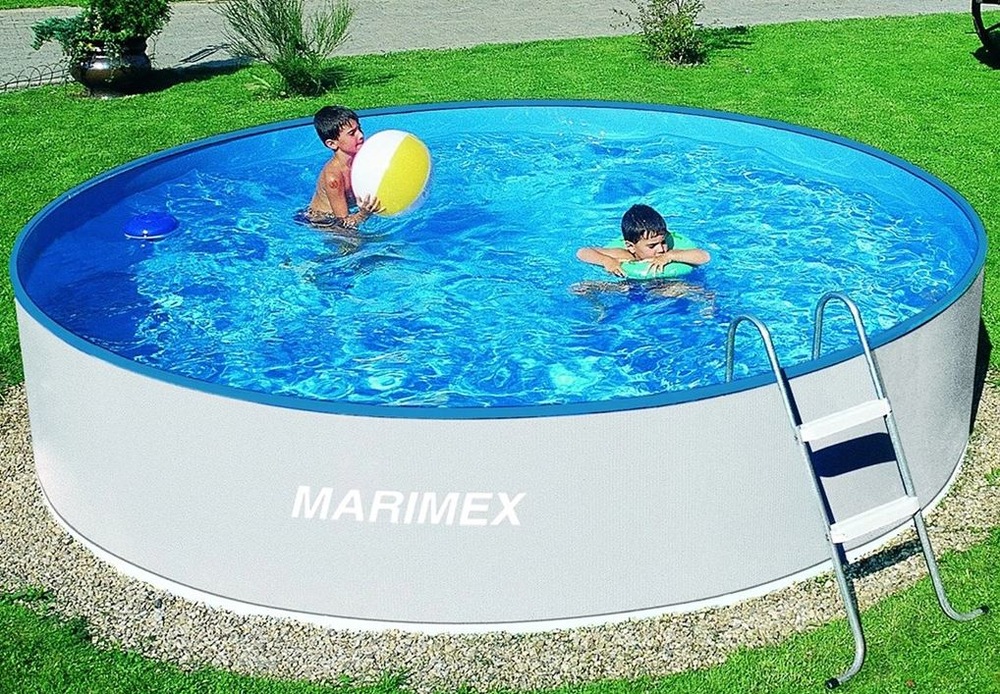 Bazén kruhový Marimex Orlando 3,66 x 0,91 m bílý Bazén Marimex Orlando s lidmi, umístění v zahradě v létě