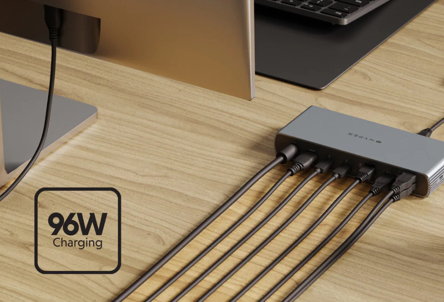 Dokovací stanice Hyper Thunderbolt 4 hliník Hyper Thunderbolt 4 spoléhá na rozhraní Thunderbolt 4