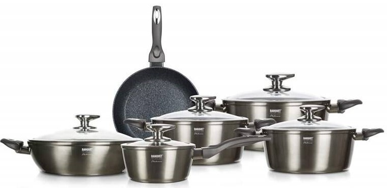 Sada nádobí BANQUET Metallic Platinum,11 ks