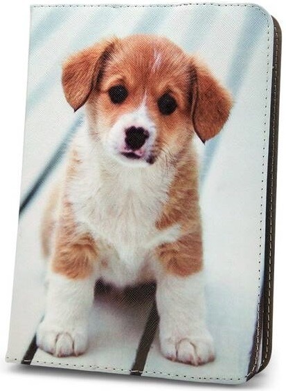 Pouzdro na tablet flipové GreenGo Cute Puppy na tablet 7-8"