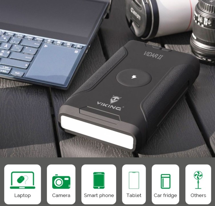 Powerbanka Viking VIDAR II, 72000 mAh, bezdrátové nabíjení černá