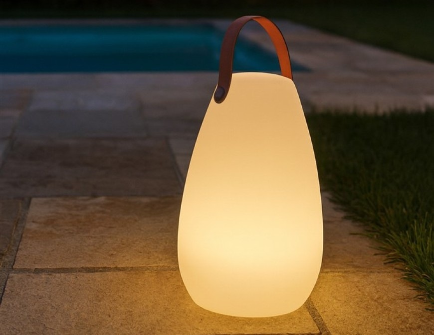 Venkovní přenosná LED lampička Fischer & Honsel Ruby v bílém designu