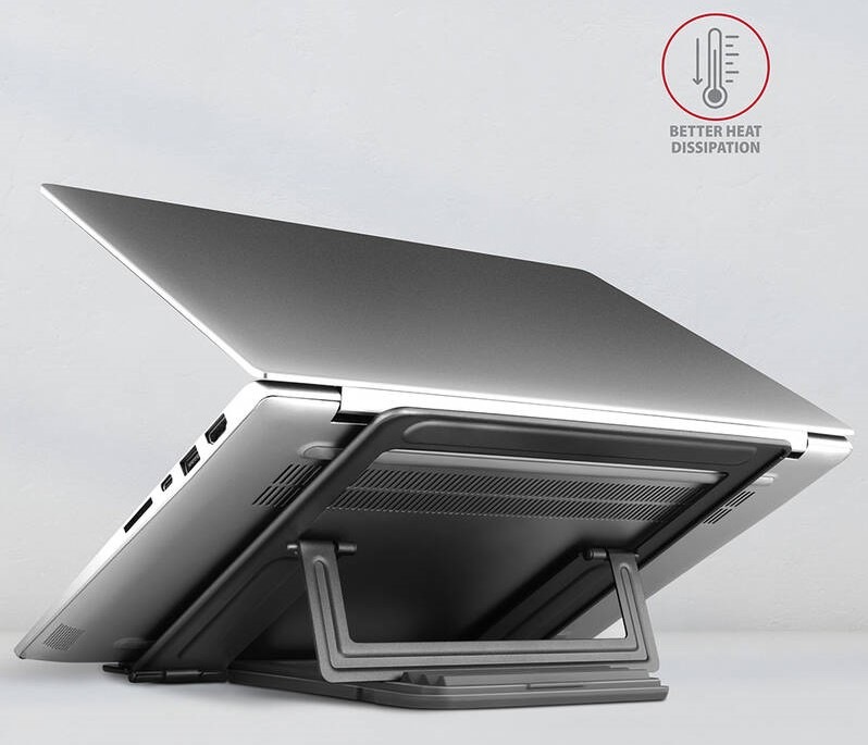 Stojánek Axagon kovový, pro notebooky 10" - 17,3", 4 nastavitelné úhly antracitový Stojánek Axagon kovový, pro notebooky 10" - 17,3", 4 nastavitelné úhly antracitový