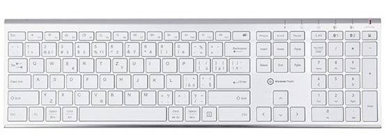 Klávesnice Powerton UltraSlim, CZ/SK stříbrná