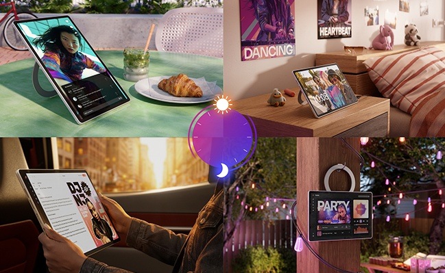Dotykový tablet Lenovo Tab Plus Gen 2 8 GB / 128 GB + ochranné pouzdro bílý Lenovo Tab Plus Gen 2 při sledování videí, čtení i ovládání hudby doma, venku i na cestách během celého dne