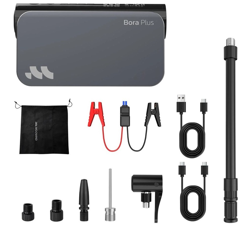 Kompresor Woowind Bora Plus černý Kompresor Woowind Bora Plus nabízí i LED svítilnu se SOS režimem