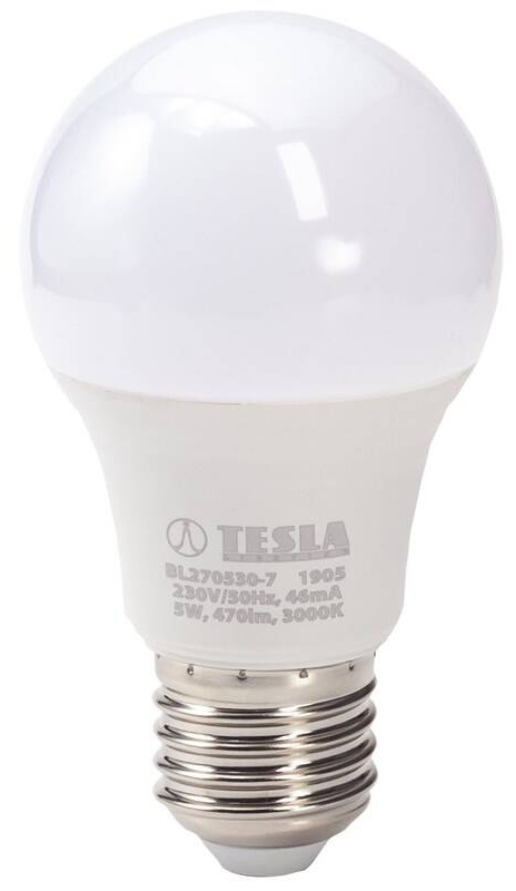 Žárovka LED Tesla Lightning klasik, E27, 5W, teplá bílá