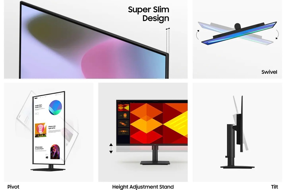 Monitor Samsung Essential S4 černý Monitor Samsung Essential S4 na první pohled upoutá moderním tenkým designem