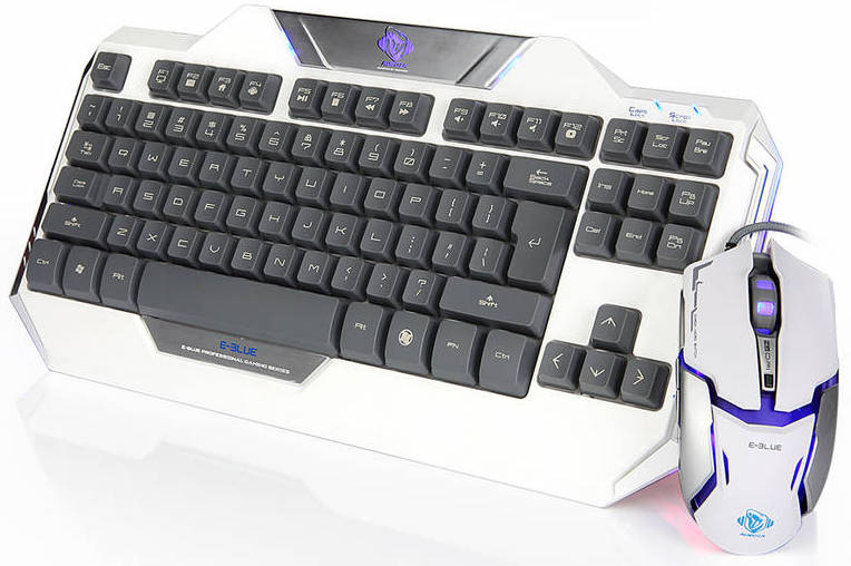 Klávesnice s myší E-Blue Auroza, US bílá