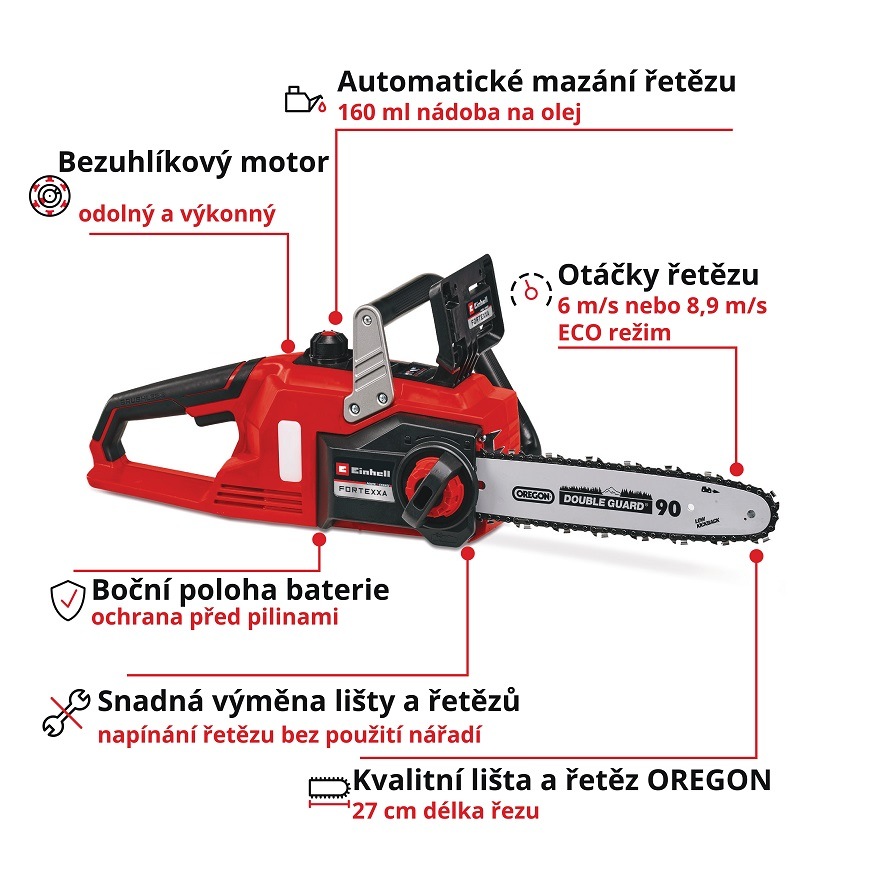 Řetězová pila Einhell FORTEXXA 18/30 bez aku (bez baterie) 4600010 Řetězová pila Einhell FORTEXXA 18/30 bez aku (bez baterie) 4600010