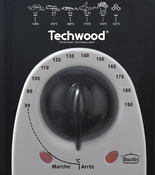 Fritéza Techwood TFF86 černá Ovládání fritézy fondue setu Techwood TFF86