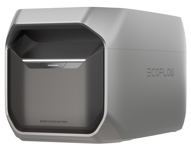 Přídavná baterie EcoFlow s kapacitou 2 048 Wh, černo-šedá barva