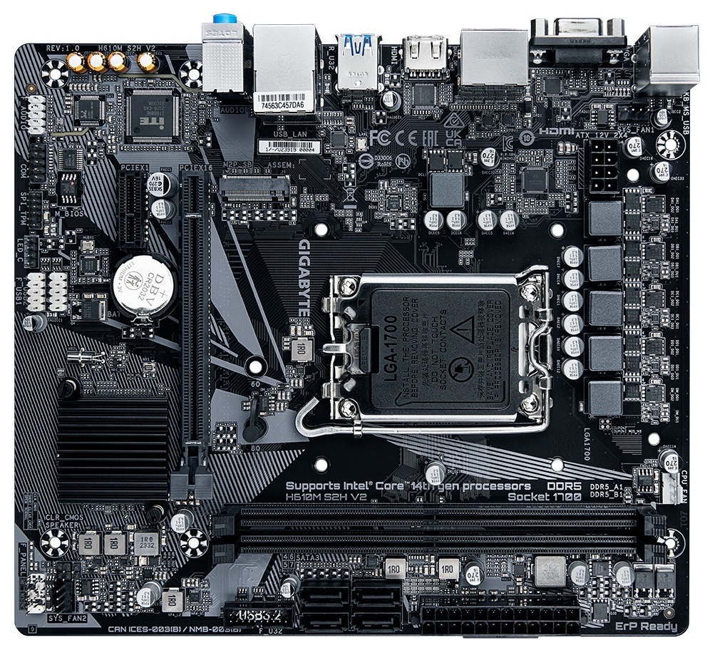 Základní deska Gigabyte H610M S2H V2 v cenově dostupném provedení, černá barva