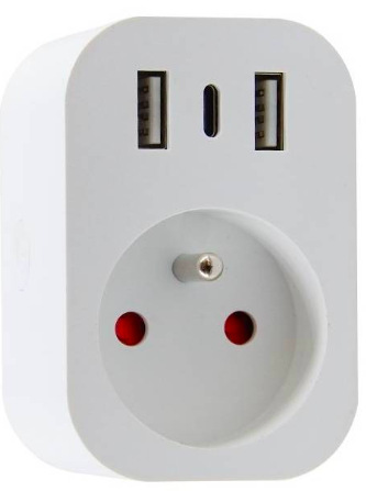 Chytrá zásuvka IMMAX NEO LITE SMART, typ E, 2x USB, 1x USB-C, TUYA - bílá¨