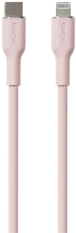 Kabel Puro Soft Lightning/USB-C 12 W, 1,5 m - růžový