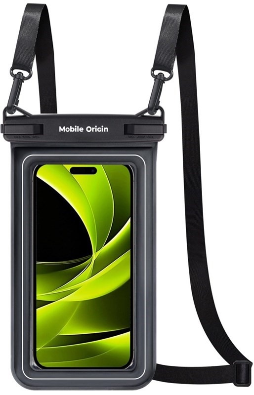 Voděodolné pouzdro Mobile Origin Floating Case s kapsičkou na telefon do 6,8" - černé/bílé