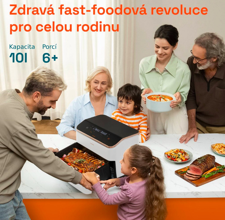 Fritéza horkovzdušná Cosori TF101S Dual Blaze TwinFry, 10 l