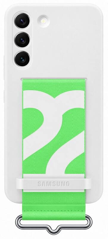 Kryt na mobil Samsung Silicone Cover s poutkem na Galaxy S22 bílý